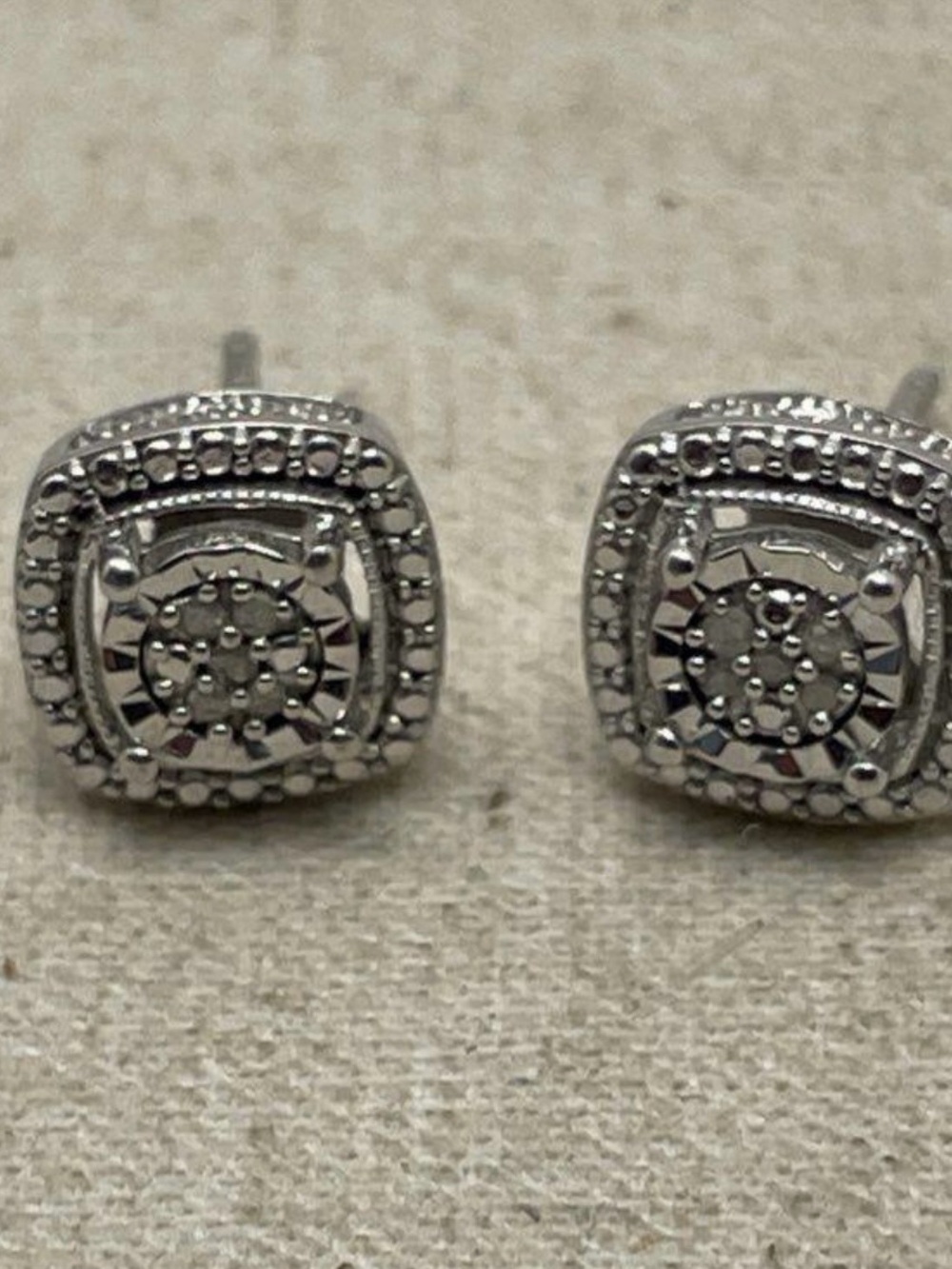 925 Sterling Silver Diamond Stud Earrings